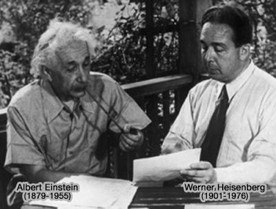 Werner Heisenberg et Albert Einstein